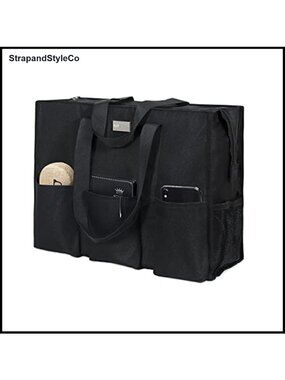 Utility Water Resistant Tote Bag 13 Pockets Zipper Work Travel